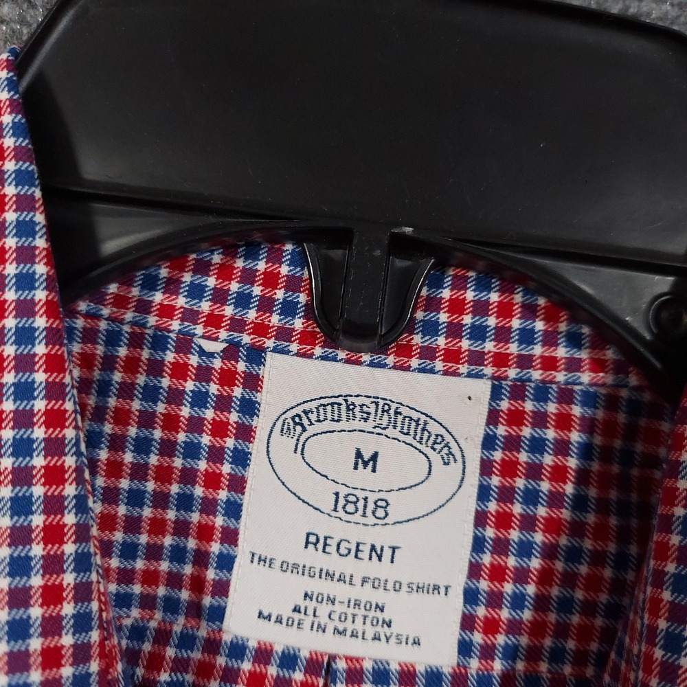 Brooks Brothers Shirt Mens Medium Red Check Long Sleeve Regent Non Iron - Picture 3 of 10